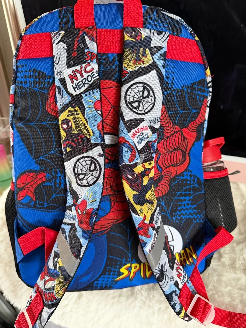 Spider-Man Kids 5-Piece Backpack Set - Red & Blue 17in H 12in W